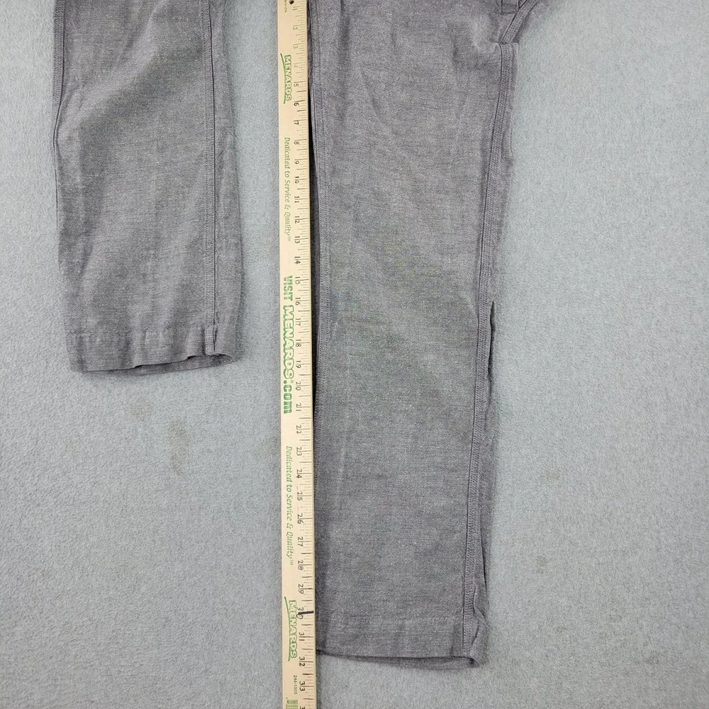 Banana Republic Pants Mens 33x34 Gray Linen Chino Straight Fit Chambray Casual
